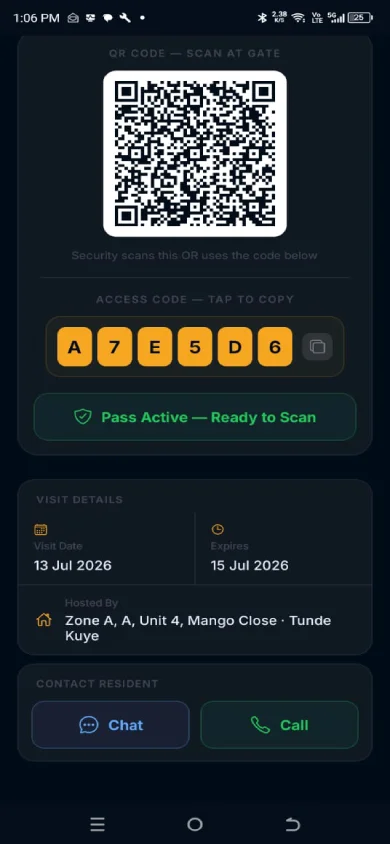 Crovix Haven guard app → pass verification